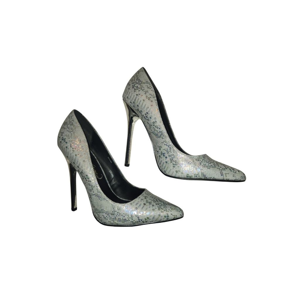 Privileged for Charlotte Russe Iridescent Snakeskin Pumps Metallic Heel Size 7
